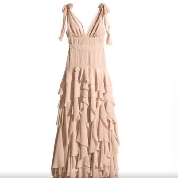 RARE! 💞💖 - H&M Conscious EXCLUSIVE Women's Pink Frilled Chiffon Dress 💕 - Picture 9 of 15